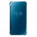 Samsung Galaxy S6 Edge Plus - Luxury Elegant Glitter Smart Flip Ultra Slim View Electroplated Mirror Hard Clear Transparent Phone Protective Cover Case - Ocean Blue